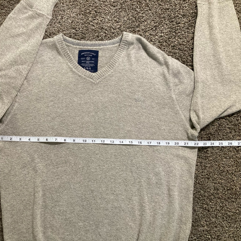 American Eagle Outfitters Men’s Gray V-Neck Sweater Size L - Picture 4 of 5